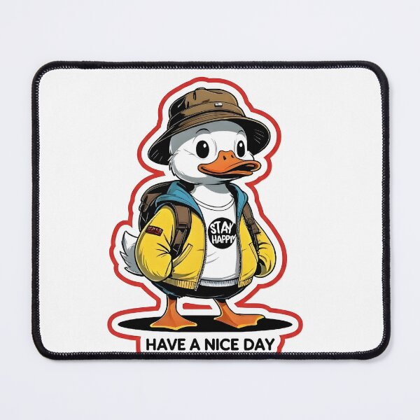 Item preview, Stay Happy Duck Streetwear Cute Graphic T-Shirt Design designed and sold by ArtnarongDesign.