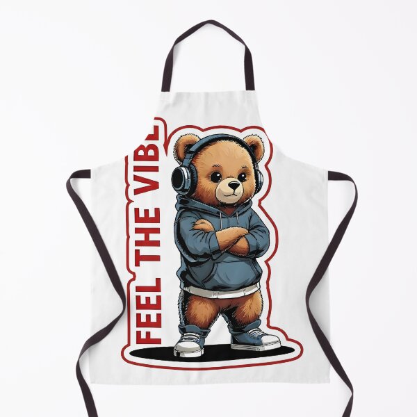 Item preview, Feel The Vibe Teddy Bear Headphones Streetwear Graphic T-Shirt Design designed and sold by ArtnarongDesign.