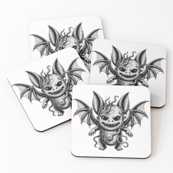 Item preview, Dark Gothic Monster Bat – Intricate Horror Line Art T-Shirt Design designed and sold by Dospart.
