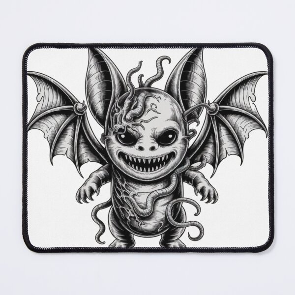 Item preview, Dark Gothic Monster Bat – Intricate Horror Line Art T-Shirt Design designed and sold by Dospart.