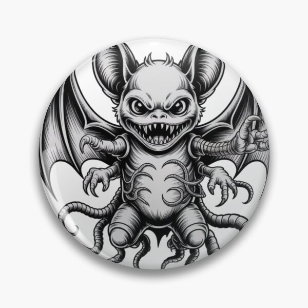 Item preview, Dark Gothic Monster Bat – Intricate Horror Line Art T-Shirt Design designed and sold by Dospart.