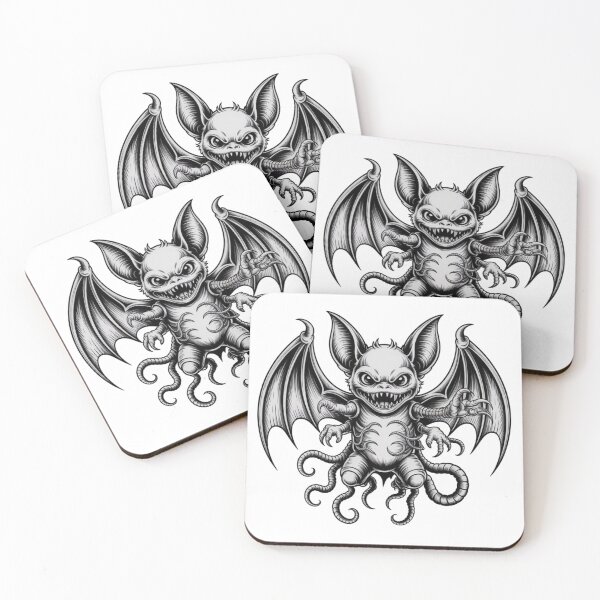 Item preview, Dark Gothic Monster Bat – Intricate Horror Line Art T-Shirt Design designed and sold by Dospart.