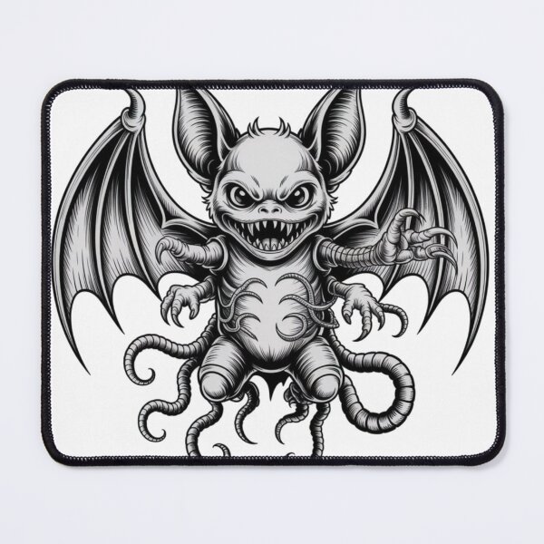 Item preview, Dark Gothic Monster Bat – Intricate Horror Line Art T-Shirt Design designed and sold by Dospart.
