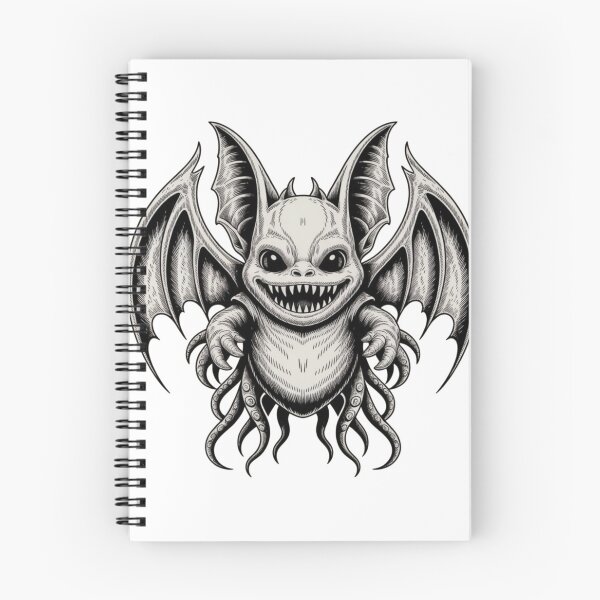 Item preview, Dark Gothic Monster Bat – Intricate Horror Line Art T-Shirt Design designed and sold by Dospart.