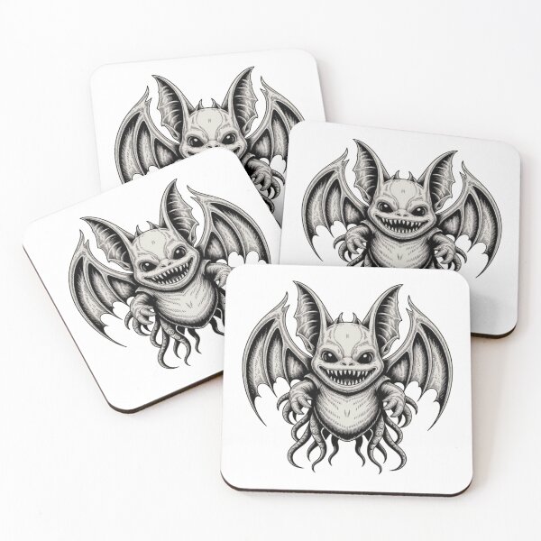 Item preview, Dark Gothic Monster Bat – Intricate Horror Line Art T-Shirt Design designed and sold by Dospart.