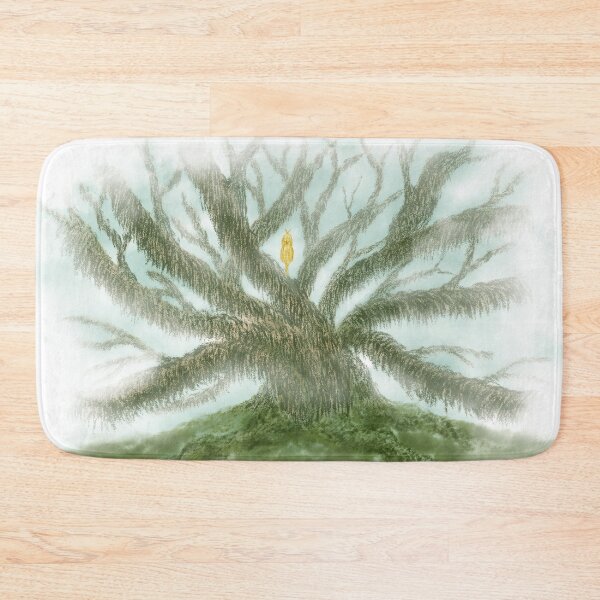 Item preview, A mystical green tree and a cute yellow bird designed and sold by greenPQBstudio.