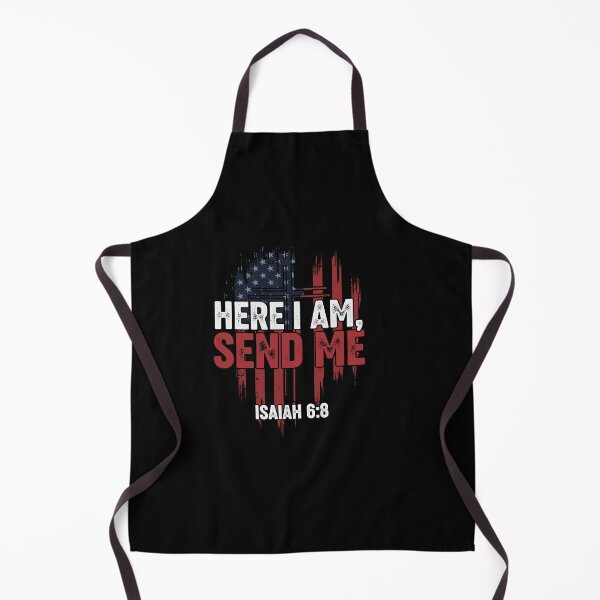 Item preview, Here I Am Send Me American Flag Cross Isaiah 6:8 Bible Verse designed and sold by Dressed For  Duty.