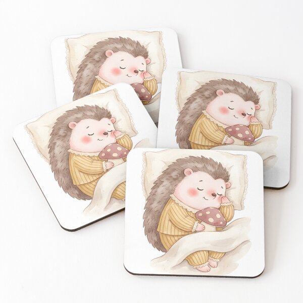 Item preview, Sweet Dreams & Fungi Comfort: Briar the Hedgehog Watercolor Art designed and sold by auxincaftan0o.