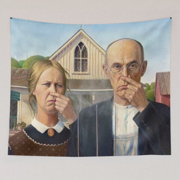 Item preview, Something Smells - American Gothic by Grant Wood designed and sold by Rhu Creations.