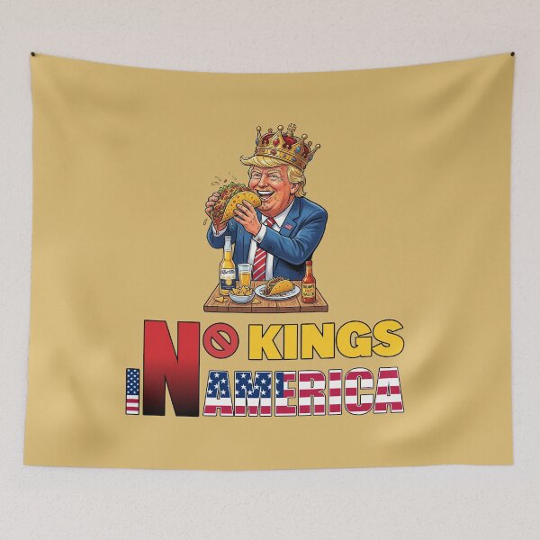 Item preview, NO KINGS IN AMERICAN - #DFBC6F designed and sold by Marlon Oseguera.