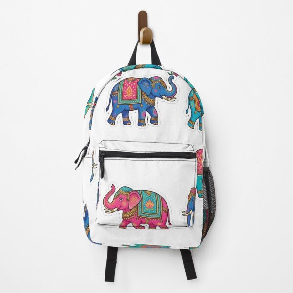 Item preview, Royal Rajasthani Elephant Sticker Pack - Colorful Mughal Art Sheet designed and sold by DesertFlowArt.