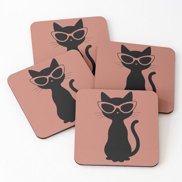 Item preview, Minimalist Black Cat with Glasses - Modern Chic Style designed and sold by NoraStudioArt.