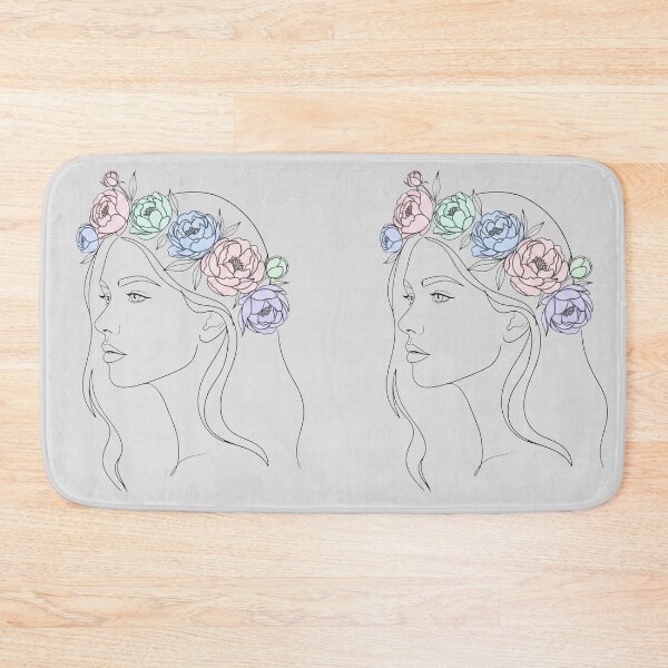 Item preview, Floral Crown No. 1: Elegant Boho Woman Line Art designed and sold by NoraStudioArt.