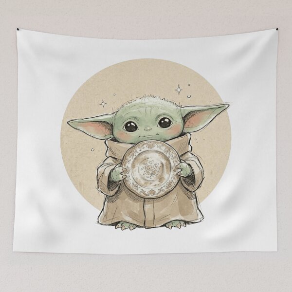 Item preview, BABY YODA VINTAGE TEACUP designed and sold by LIS AND MELIVERSO.