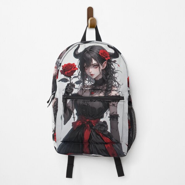 Item preview, Anime demon girl with a red flower designed and sold by ArtsJulian.