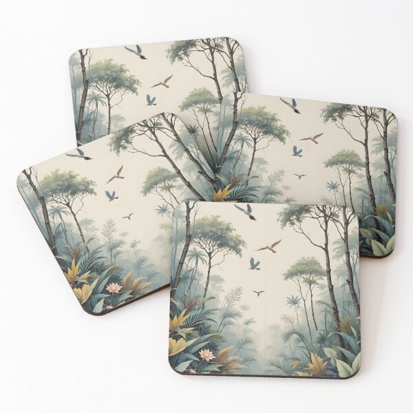Item preview, Vintage Botanical Jungle Mural | Tropical Birds Wall Art designed and sold by LoriaTheFashion.