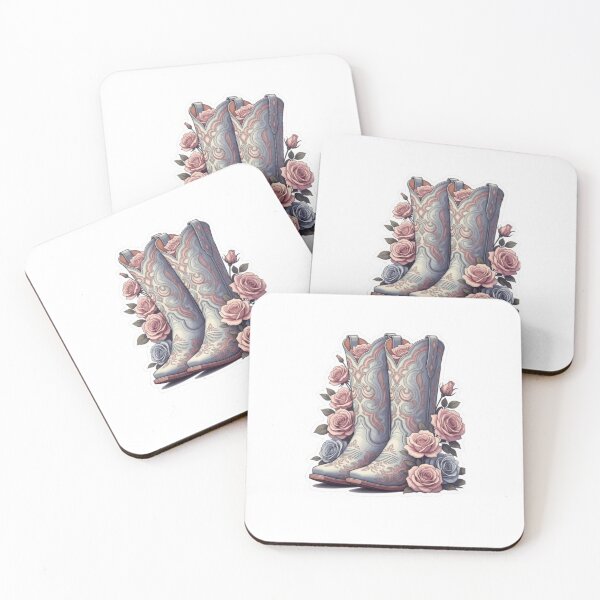 Item preview, Vintage Floral Cowboy Boots Pastel Illustration designed and sold by ARYAM..