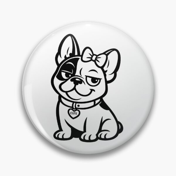 Item preview, Female French Bulldog With A Cute Love Heart Collar By Color Me Marley designed and sold by ColorMeMarley.