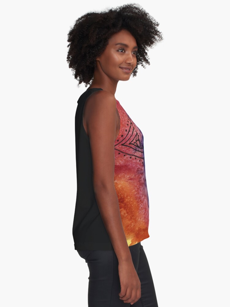 Alternate view of Mandala, vibrant watercolor Sleeveless Top