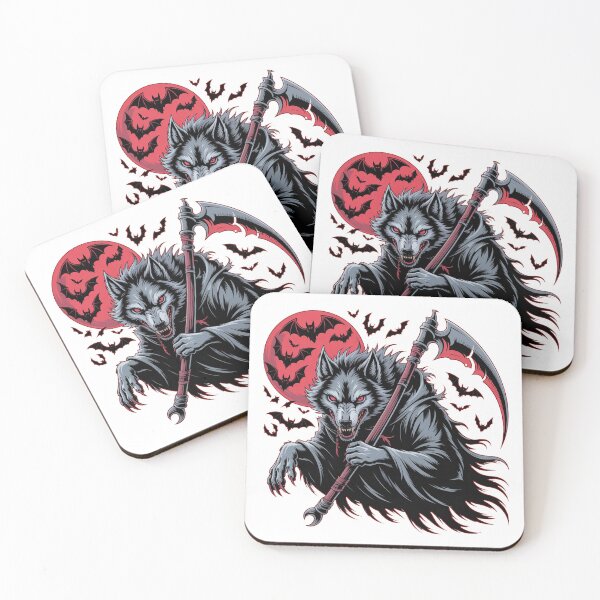 Item preview, Halloween Wolf Reaper Funny Dark Fantasy Animal designed and sold by QuiteOrbit.