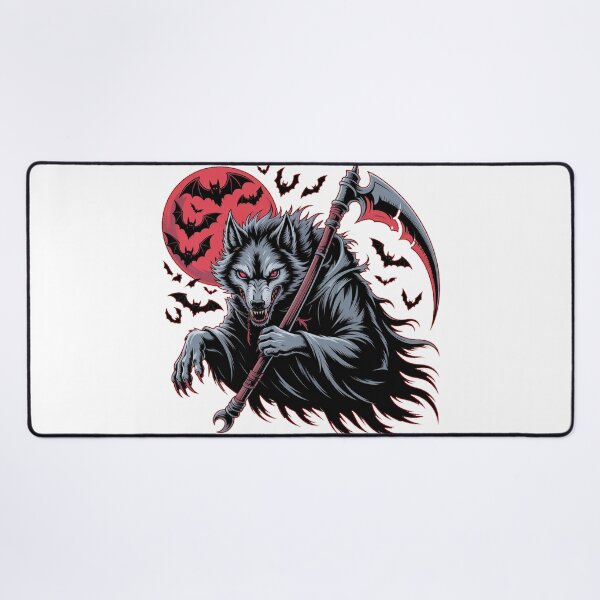 Item preview, Halloween Wolf Reaper Funny Dark Fantasy Animal designed and sold by QuiteOrbit.