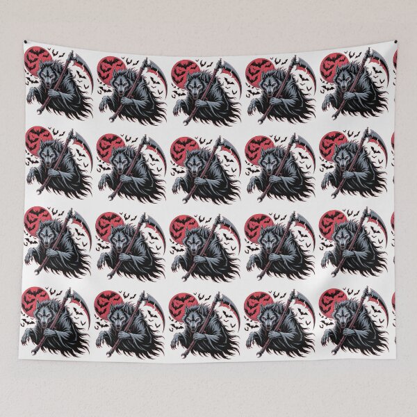 Item preview, Halloween Wolf Reaper Funny Dark Fantasy Animal designed and sold by QuiteOrbit.