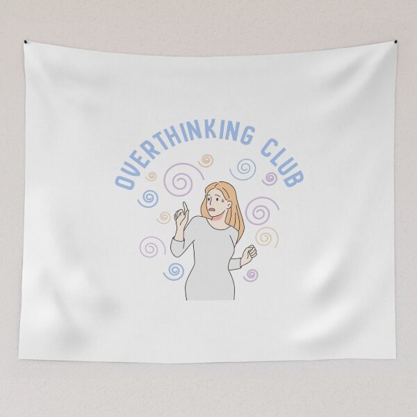 Item preview, Overthinking Club Shirt, Introvert Humor Tee, Mental Health Aesthetic brafdesign designed and sold by Brafdesign.