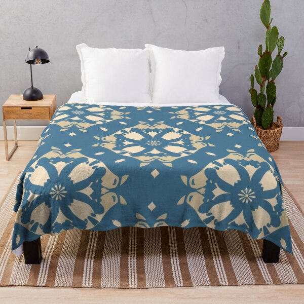 Item preview, Rotary Blue Bisque Cream Geometric Design Pattern designed and sold by burbankdesigns.