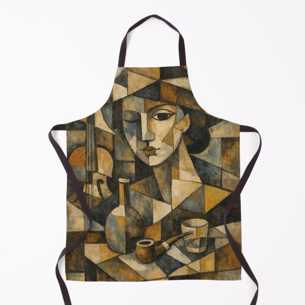 Item preview, Cubist figure with violin – Contemporary composition inspired by Cubism designed and sold by JcAbstractArt.