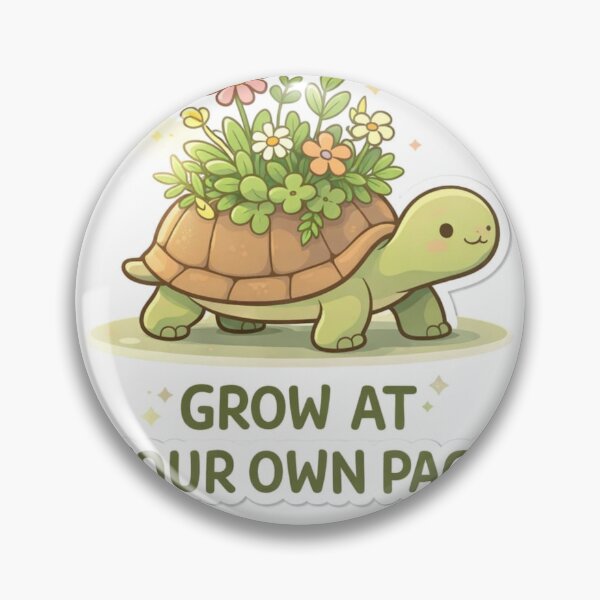 Item preview, Cute Turtle Garden – Grow at Your Own Pace Motivational Stickers  designed and sold by ZenGrowth4.