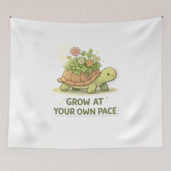 Item preview, Cute Turtle Garden – Grow at Your Own Pace Motivational Stickers  designed and sold by ZenGrowth4.