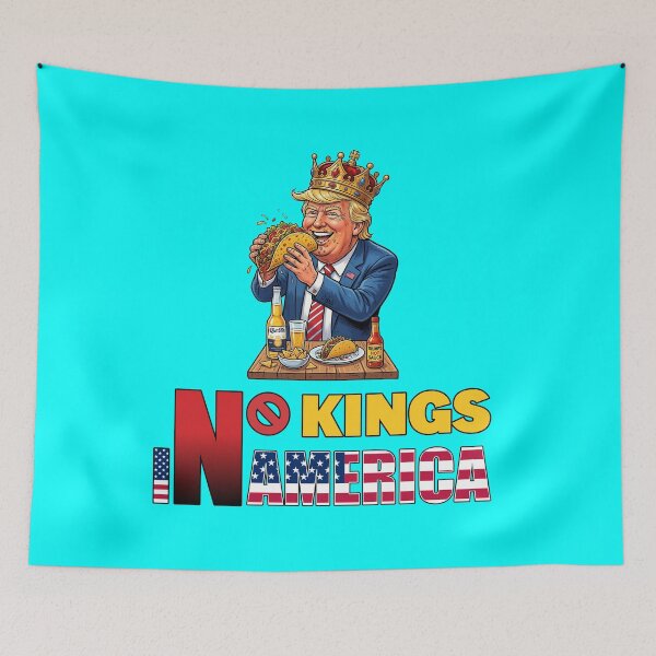 Item preview, NO KINGS IN AMERICAN - #00FFFF designed and sold by Marlon Oseguera.