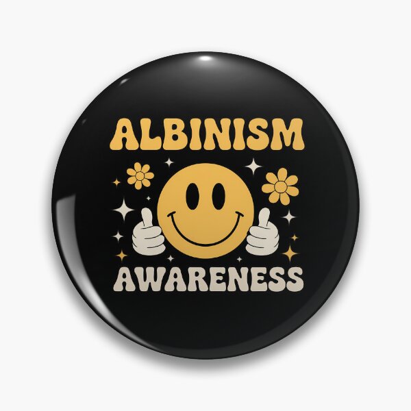 Item preview, Albinism Awareness Smile Face Hippie Yellow Ribbon Support designed and sold by TyraYoung.