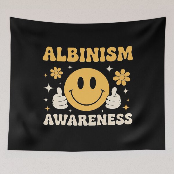 Item preview, Albinism Awareness Smile Face Hippie Yellow Ribbon Support designed and sold by TyraYoung.