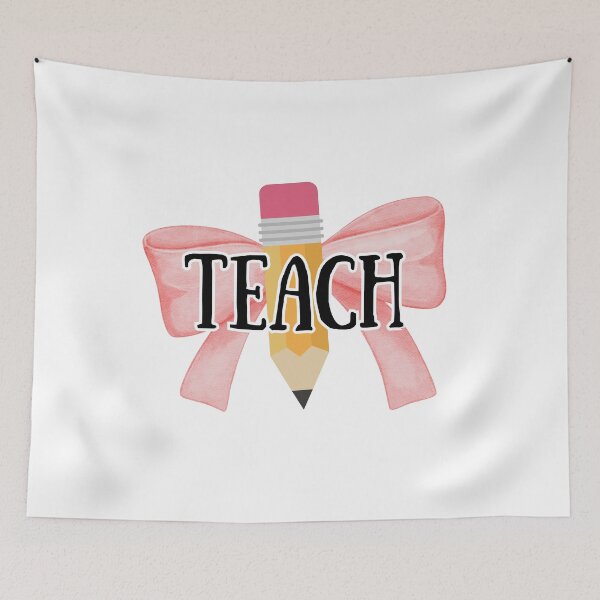 Item preview, TEACH coquette bow with pencil designed and sold by abbeygfrerer.