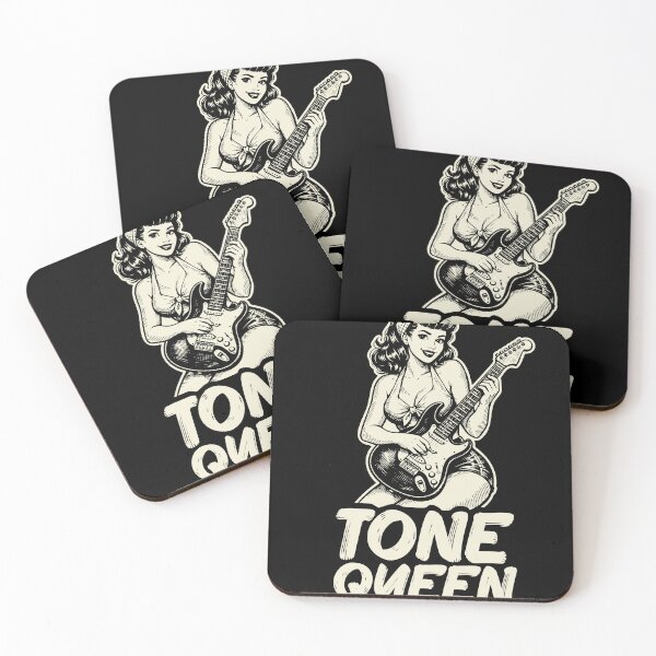 Item preview, Tone Queen Guitar Girl Vintage Pin-Up Rockabilly T-Shirt designed and sold by Lempo Studio.