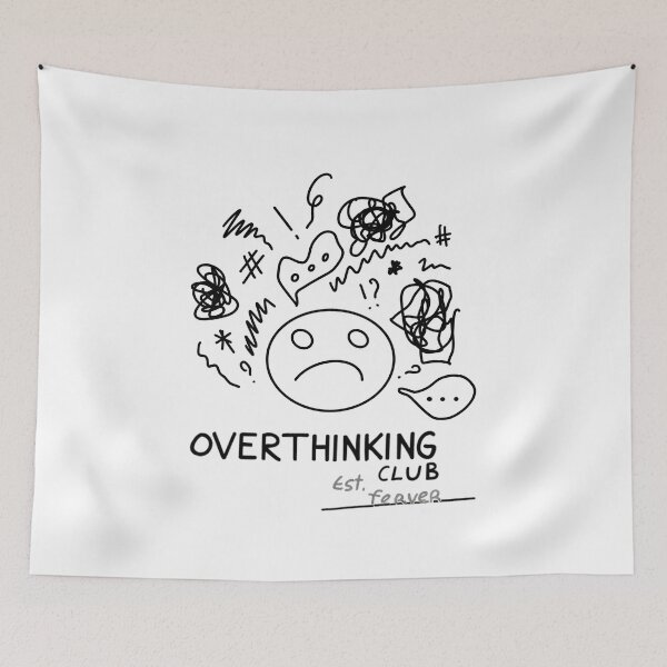 Item preview, Overthinking Club Shirt, Introvert Humor Tee, Mental Health Aesthetic brafdesign designed and sold by Brafdesign.