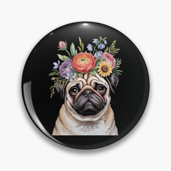 Item preview, Floral Pug Pastel Flower Dog Lover designed and sold by TyraYoung.