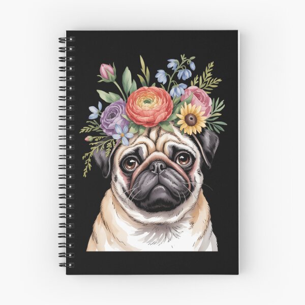 Item preview, Floral Pug Pastel Flower Dog Lover designed and sold by TyraYoung.