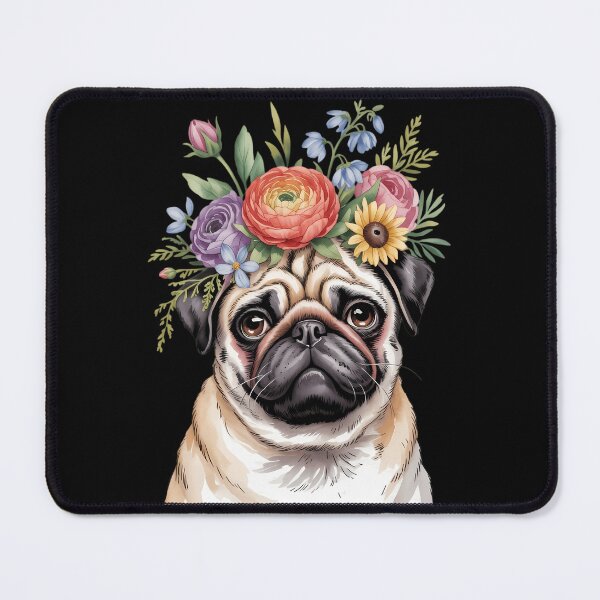 Item preview, Floral Pug Pastel Flower Dog Lover designed and sold by TyraYoung.