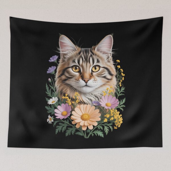 Item preview, Cat Flower Floral Cute Kitten Graphic designed and sold by TyraYoung.
