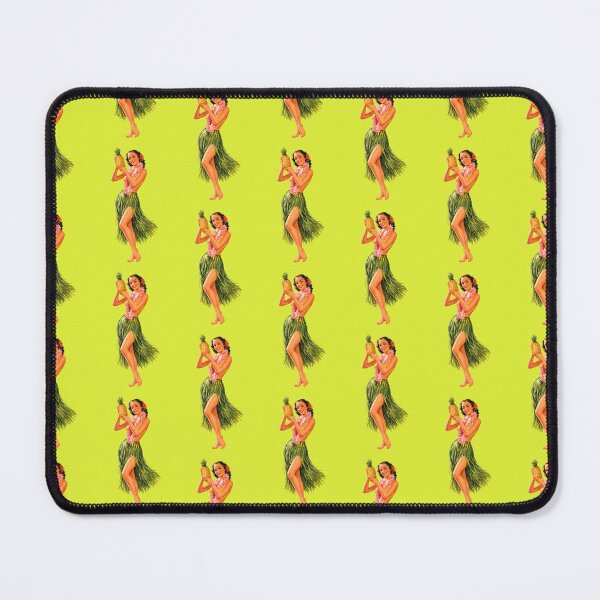 Item preview, Vintage Hula Girl with Pineapple – Retro Tiki Pin-Up Illustration (Full Body) designed and sold by PIXEL POP DESIGNS - Beyond the Norm!.