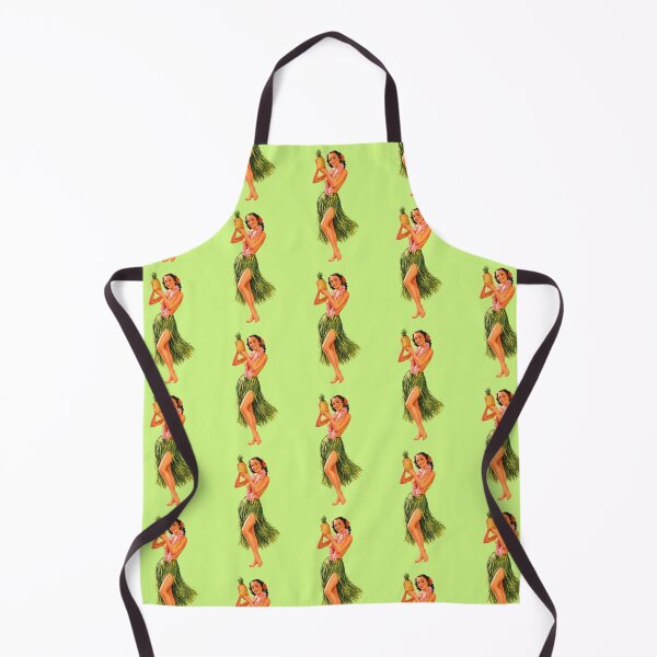 Item preview, Vintage Hula Girl with Pineapple – Retro Tiki Pin-Up Illustration (Full Body) designed and sold by PIXEL POP DESIGNS - Beyond the Norm!.