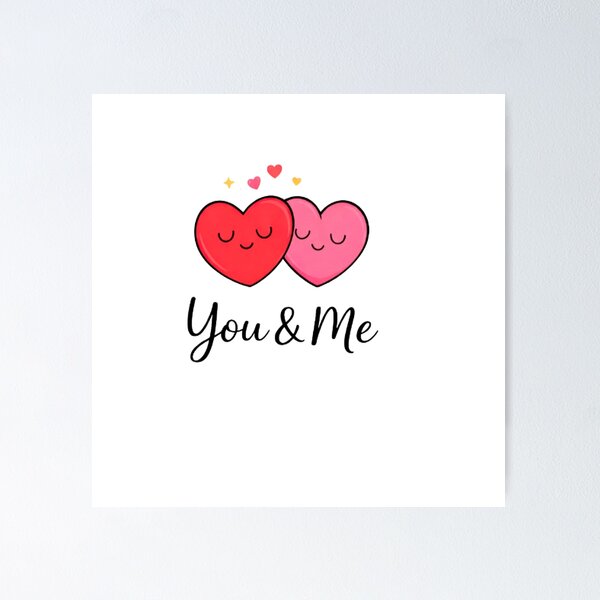 Item preview, You & Me Romantic Heart Sticker | Cute Couple Love Design designed and sold by Lovestickerco.