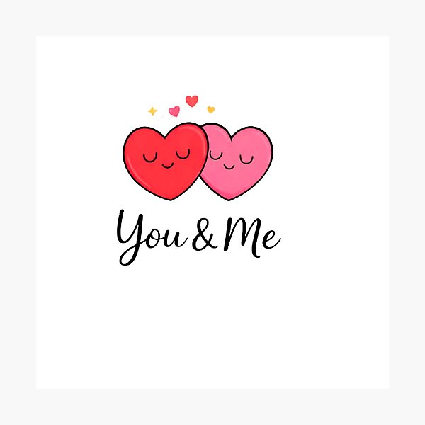 Item preview, You & Me Romantic Heart Sticker | Cute Couple Love Design designed and sold by Lovestickerco.