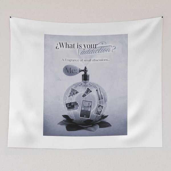Item preview, WHAT IS YOUR ADDICTION DUSTY AZURE COLLAGE designed and sold by melyverso.