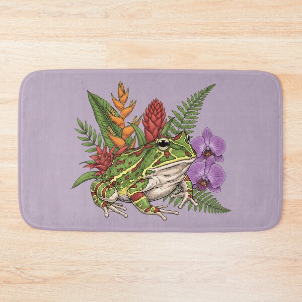 Item preview, Ornate Horned Pacman Frog with Tropical Flowers designed and sold by BirdsnStuff.