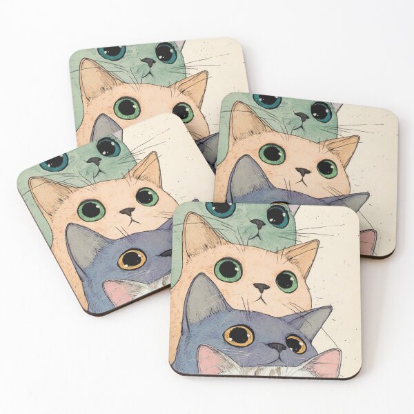 Item preview, Cute Curious Kitties Stack (Pastel Cat Illustration) designed and sold by DVNarts.