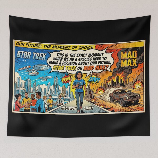 Item preview, Our Future: Decision Time! Star Trek or Mad Max? Comic designed and sold by TheLastGarden.