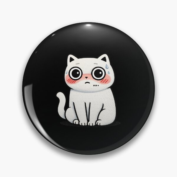 Item preview, Kawaii Awkward Cat Embroidery Design, Cute Chubby Anime Shy Cat designed and sold by ColorSplash123.
